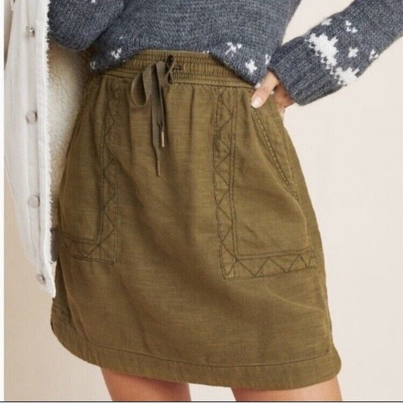 Army Green Anthropologie Skirt NWT - Picture 1 of 6